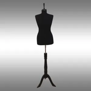 Plastik Bayan Terzi Mankeni Çatal Takım Plastik Bayan Terzi Mankeni Çatal Takım Siyah Renk Kumaş