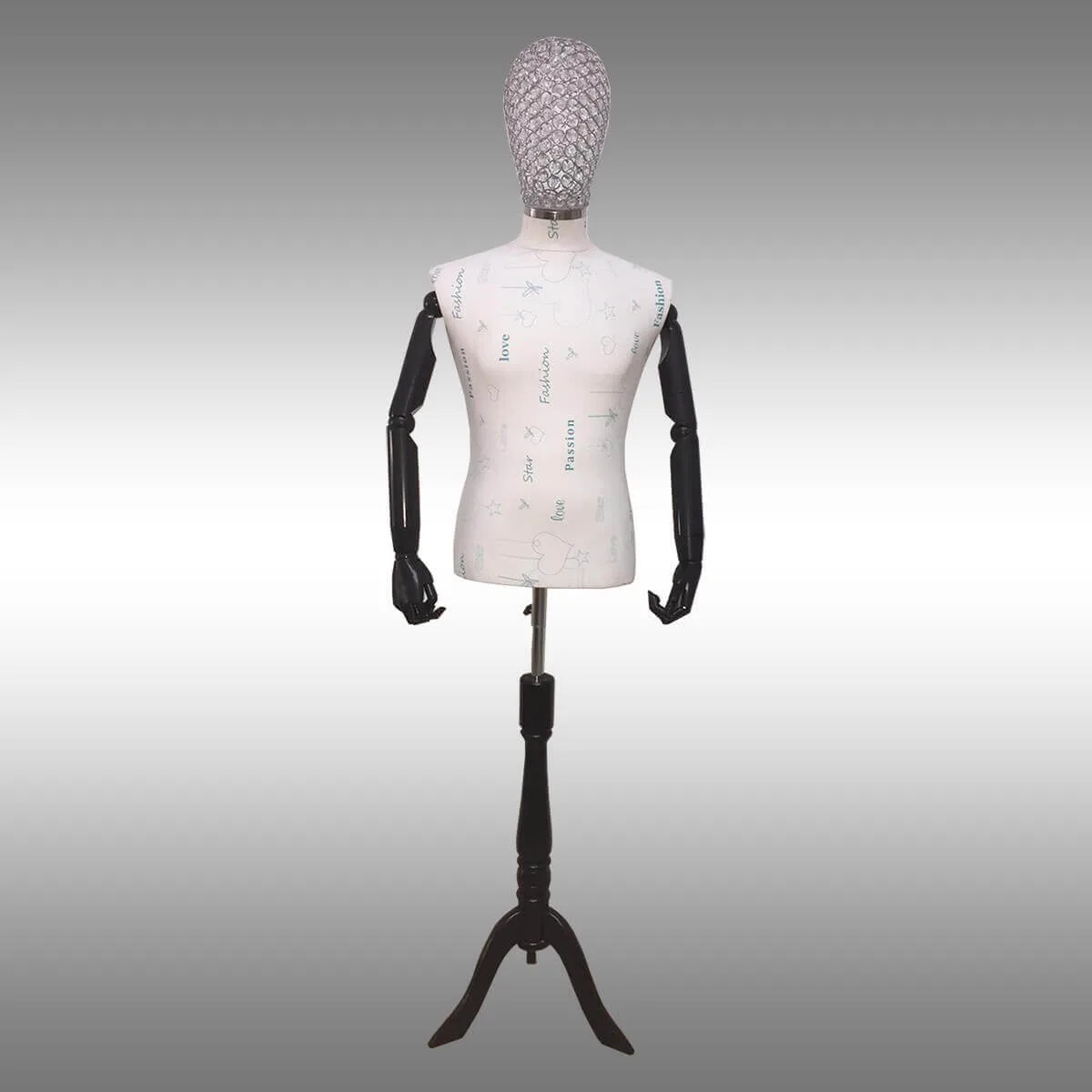 Tel Kafalı Deri Kumaşlı Erkek Terzi Mankeni Plastik Kollu Tel Kafalı Deri Kumaşlı Erkek Terzi Mankeni Plastik Kollu Çatal Takım Beyaz