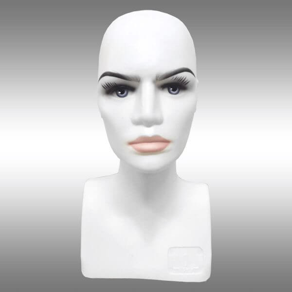 Bayan-Erkek Büst Kafa Mankeni Beyaz Makyajlı 2