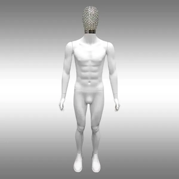 Tel Kafalı Erkek Boy Mankeni Krom