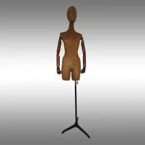 Safinaz Süngerli Terzi Mankeni Ahşap Kollu Yıldız Ayak Kahve Kumaş