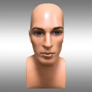 Erkek Büst Kafa Mankeni Makyajlı Ten